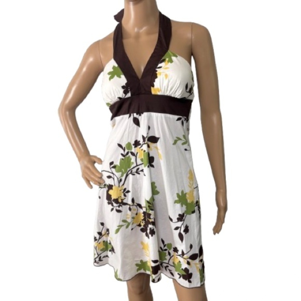 Speechless Y2K 00s Tropical Boho Floral Halter Mini Dress Size 3